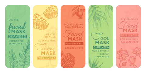 Colorful sticker set for facial mask package © Sonulkaster