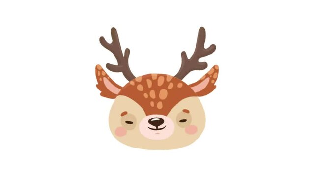 deer face animation. deer cartoon animation. deer icon animation. 