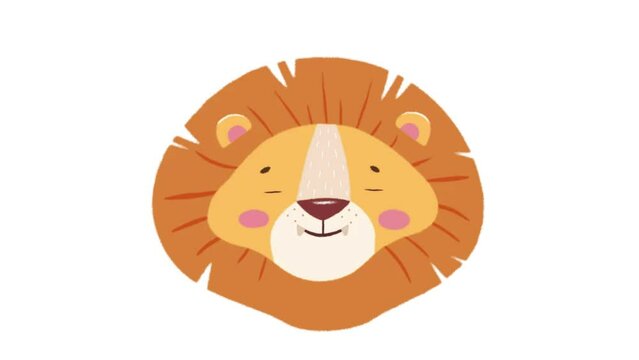 lion face animation. lion icon animation. lion cartoon animation. 
