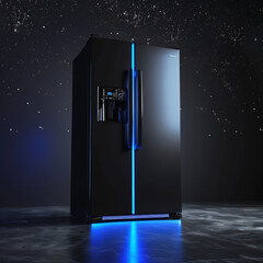 2 door refrigerator Blue and Black