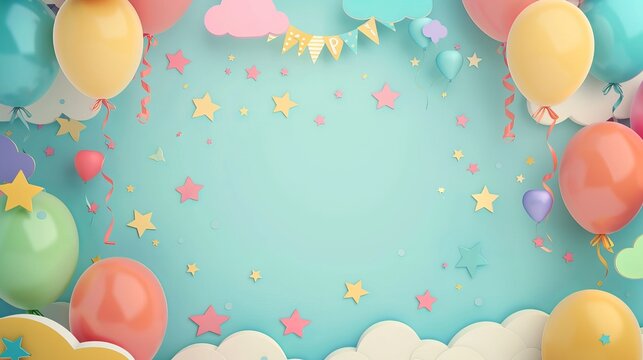background with happy birthday concept for child name replacement. background image. vector illustration