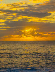 After the rain sunrise at the seaside