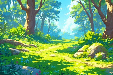 A beautiful anime background.