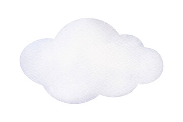 A light gray airy watercolor cloud isolated on a white background, hand-drawn. A decorative element for design, decoration with a place for text.