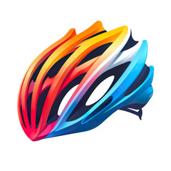 3d illustration of a cycling helmet logo isolated on a white transparent background