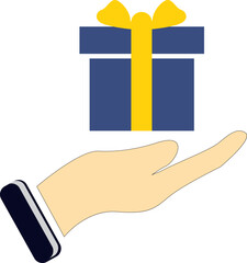 Hand Gift Icon Vector 