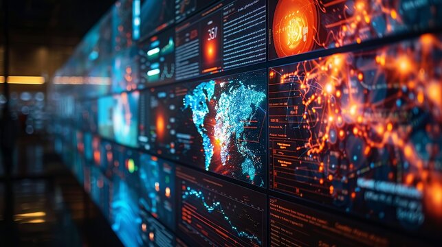 High-resolution screen exhibiting vibrant climate change data visualization