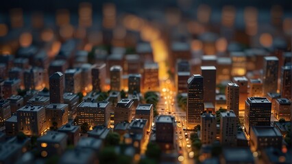Aerial Perspective of an Urban Metropolis: Capturing the Vibrant Cityscape and Bustling Streets...