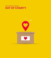 International Day of Charity, Charity day creative concept, 3D Illustration