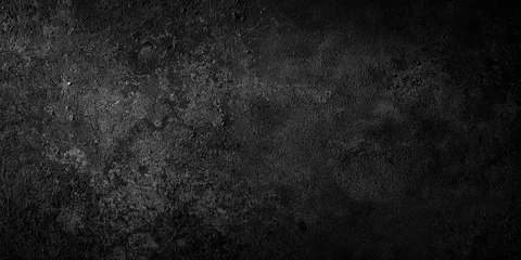 Foto op Plexiglas dark Black rough texture background, dark gray slate stone background,. Black granite slabs background, black paper, banner © Planetz