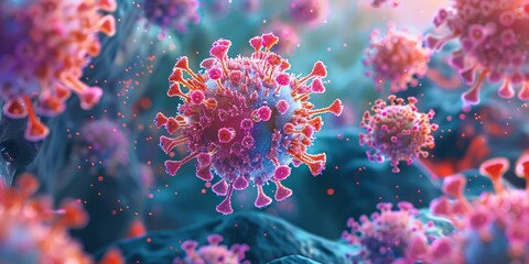 Naklejka premium 3D representation of AAV (Adeno-associated virus).