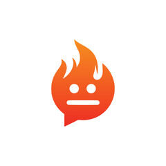 fire chat app logo vector illustration template design