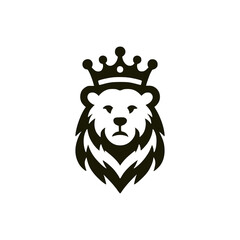 king bear wild animal fury logo vector illustration template design