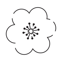 Sakura line icon. Linear Japanese cherry blossom symbols isolated on a white background. Spring vector illustration