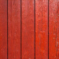 Rustic Charm: Beautiful Texture of Red Wooden Planks with Cracked Paint Background"