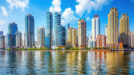 Obraz premium Chinese urban architectural scenery,created with Generative AI tecnology.