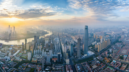 Fototapeta premium Chinese urban architectural scenery,created with Generative AI tecnology.
