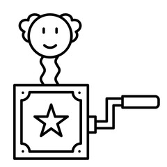 Illustration of Jack in the Box design Line Icon
