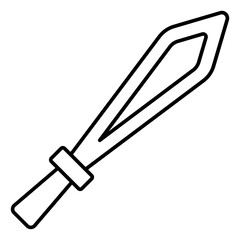 Illustration of Wooden Sword design Line Icon
