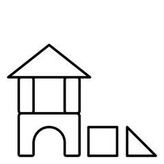 Illustration of Block Shape design Line Icon