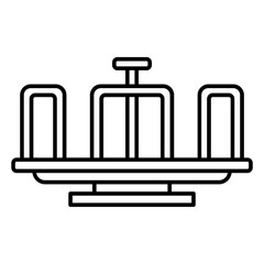 Illustration of Classic Merry Go Round design Line Icon