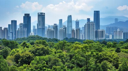 Fototapeta premium Chinese urban architectural scenery,created with Generative AI tecnology.
