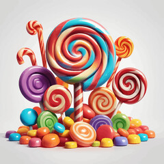 Fototapeta na wymiar Candy cartoon Logo Design Very Cool