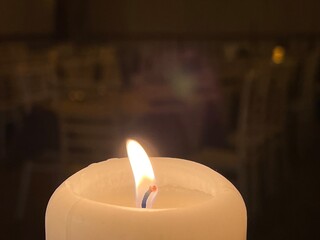 burning candles in church