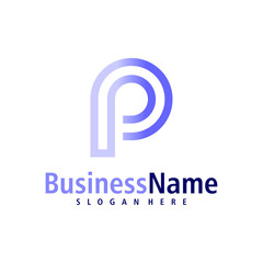 Letter P logo design vector. Creative Initial P logo concepts template