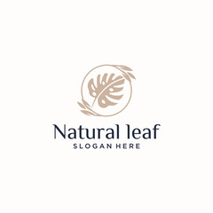Eco friendly concept leaf logo design natural leaf logo for agricultural products beauty and others