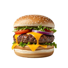Hamburger image isolated on a transparent background PNG photo