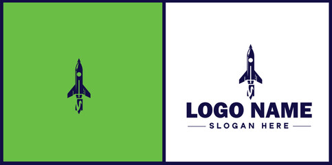 Rocket fast space flying logo icon vector for business brand app icon rocket logo template