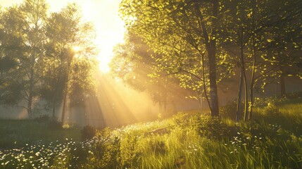 Obraz premium At the end of the day, the media is calm and calm. 