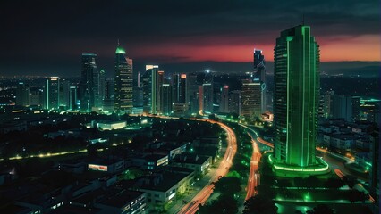 green city at night