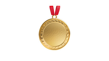 A gold medal, isolated on a transparent background
