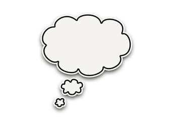 Bocadillo vacío de hablar con trazado negro en fondo transparente.