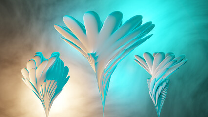 abstract blue flower