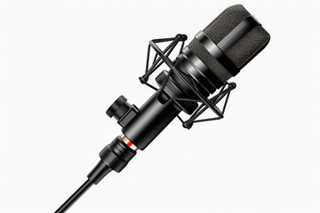  close up microphone on white background
