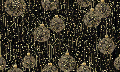 Christmas, New Year. Abstract seamless pattern. AI generated.	