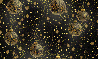 Christmas, New Year. Abstract seamless pattern. AI generated.	