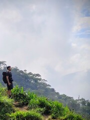 hiking in the mountains