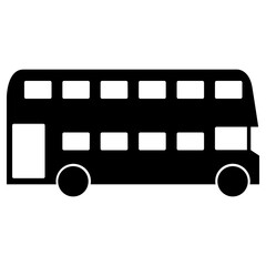 double decker bus icon, simple vector design - obrazy, fototapety, plakaty