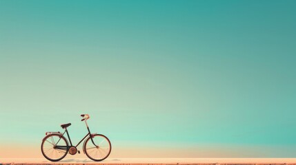 Fototapeta premium A bicycle stands alone