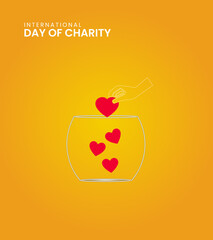 International Day of Charity, Charity day creative concept, 3D Illustration