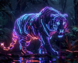 A neon-lit tribute to wild animals