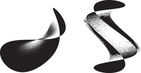 Distorted geometric shape . Minimal art design . Noise destroyed  logo . Trendy grainy shapes . Graph print texture .Spray effect .Grunge texture . Distressed element .vector 