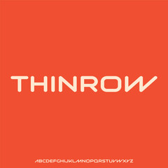 thinrow elegant thin alphabet typeset vector