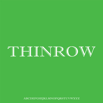 thinrow elegant thin alphabet typeset vector