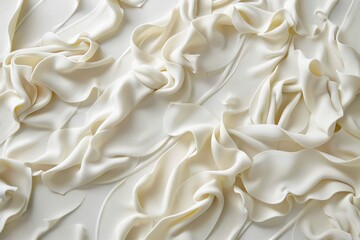 Obraz premium Bold abstract pasta motifs, reminiscent of twirling spaghetti and hearty ravioli, burst forth against a backdrop of pure white, celebrating the comforting simplicity of culinary tradition.