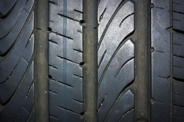 Close up of dirty tire texture